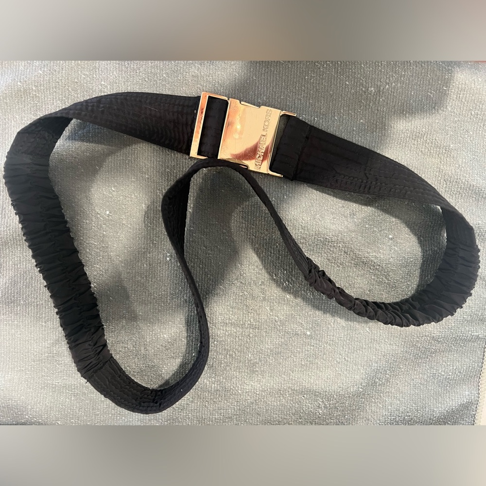 Michael Kors Black Belt with Gold Buckle